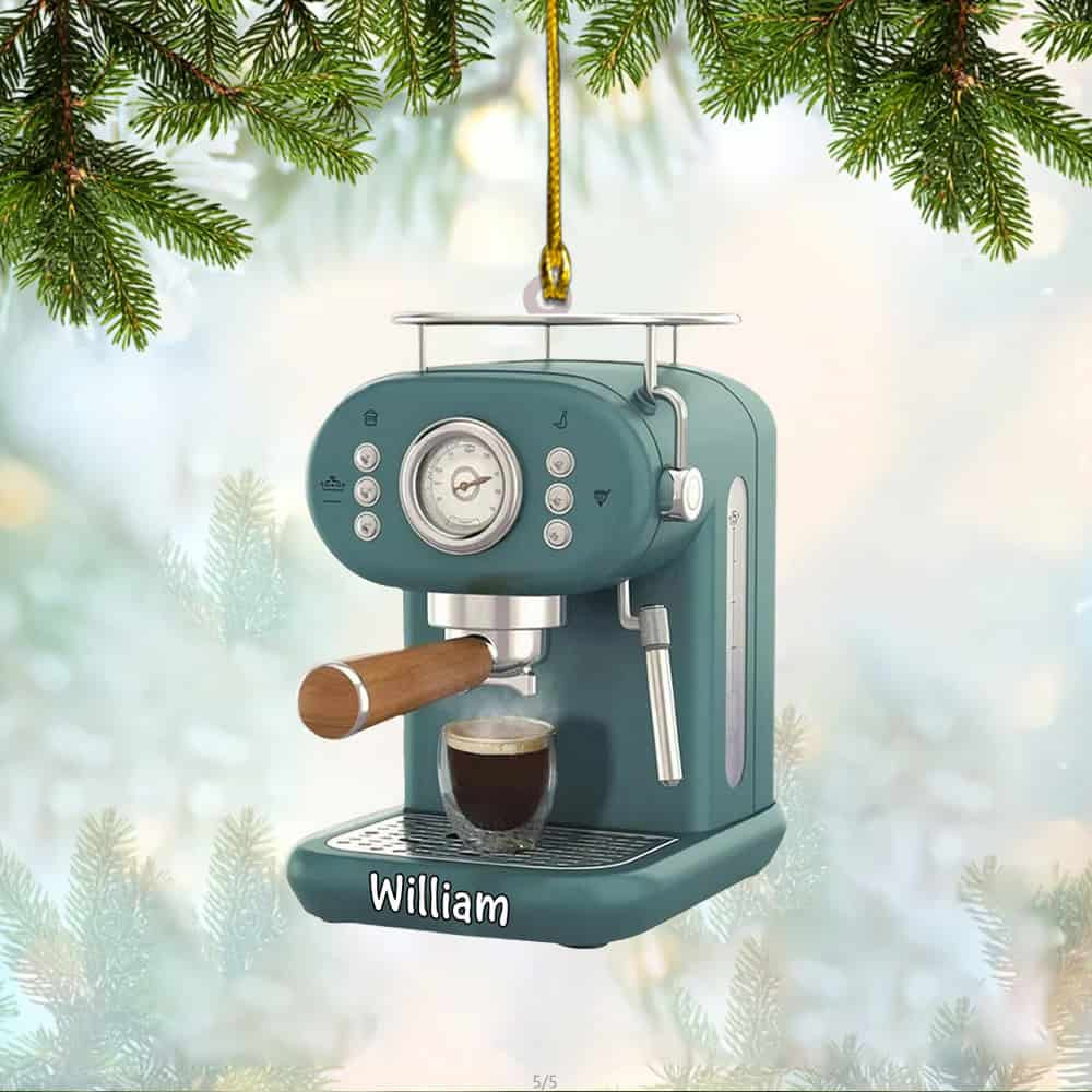 Personalized Coffee Machine Christmas Ornament Gift For Coffee Lovers
