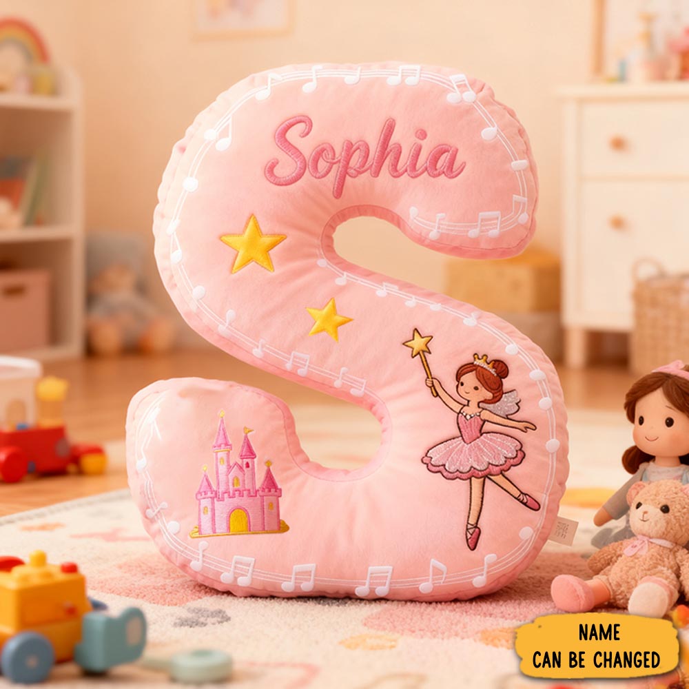 Personalized Colorful 26 Letter Castle Pattern Cute Graphic 3d Print Pillow Cute Magic Beautiful Letter Custom Pillow Gift For Kids