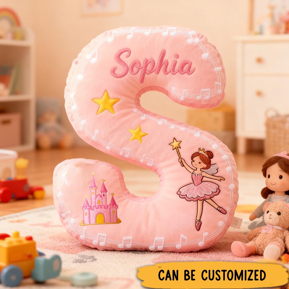 Personalized Colorful 26 Letter Castle Pattern Cute Graphic 3D Print Pillow Cute Magic Beautiful Letter Custom Pillow Gift for Kids