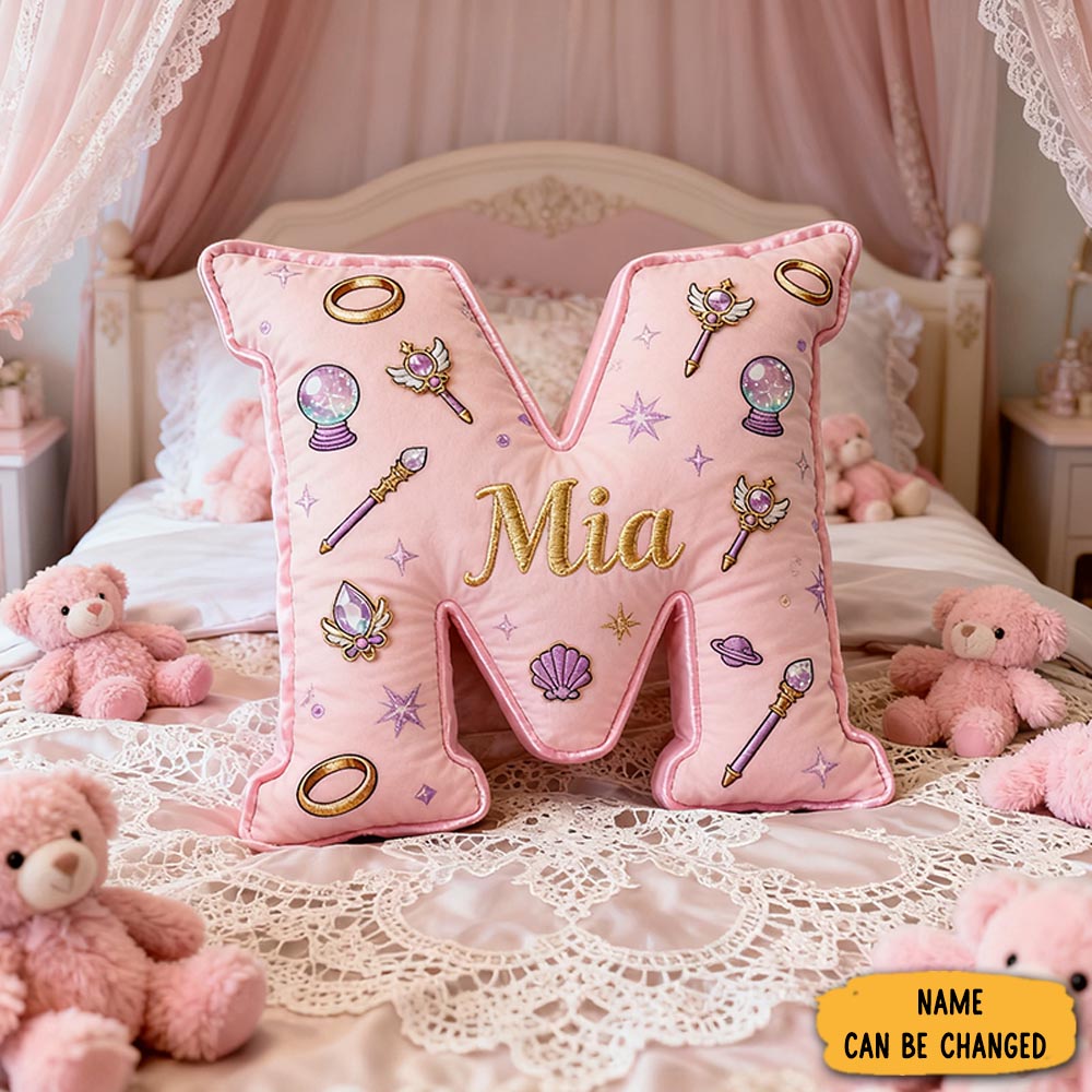 Personalized Colorful 26 Letter Cute Graphic 3d Print Pillow Magic Beautiful Letter Custom Pillow Gift For Kids-1