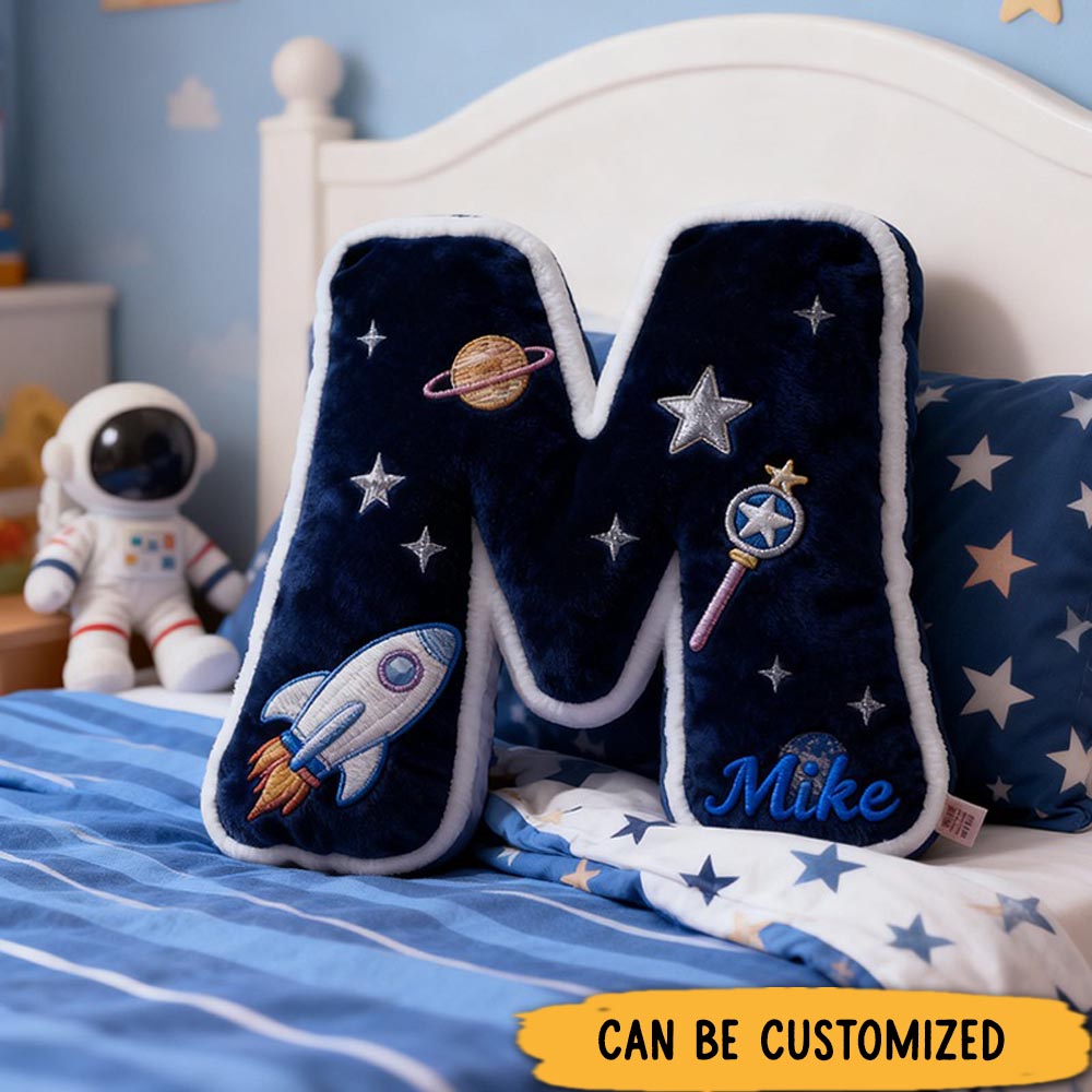 Personalized Colorful 26 Letters 3D Print Pillow Cute Adventures Among The Stars And Beyond Gift Custom Pillow Gift for Kids