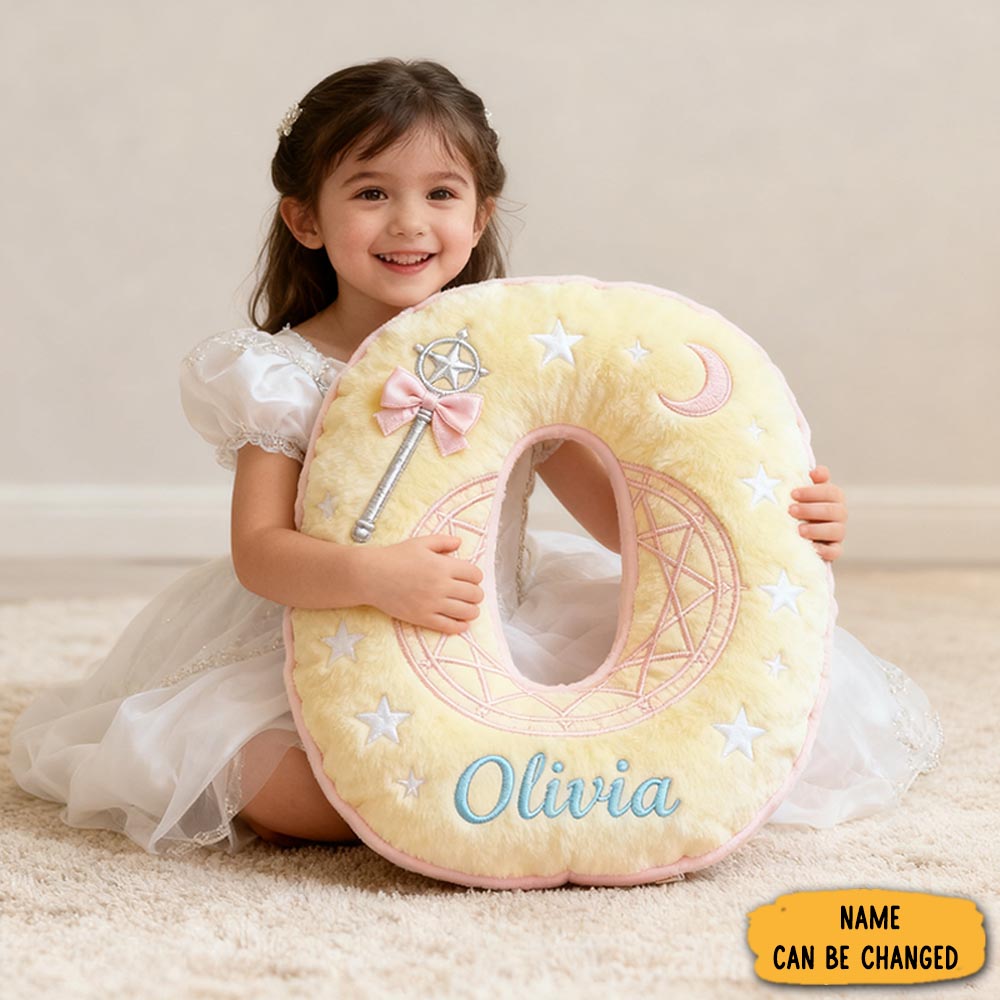 Personalized Colorful 26 Letters Cute Graphic 3d Print Pillow Cute Magic Beautiful Letter Custom Pillow Gift For Kids-1