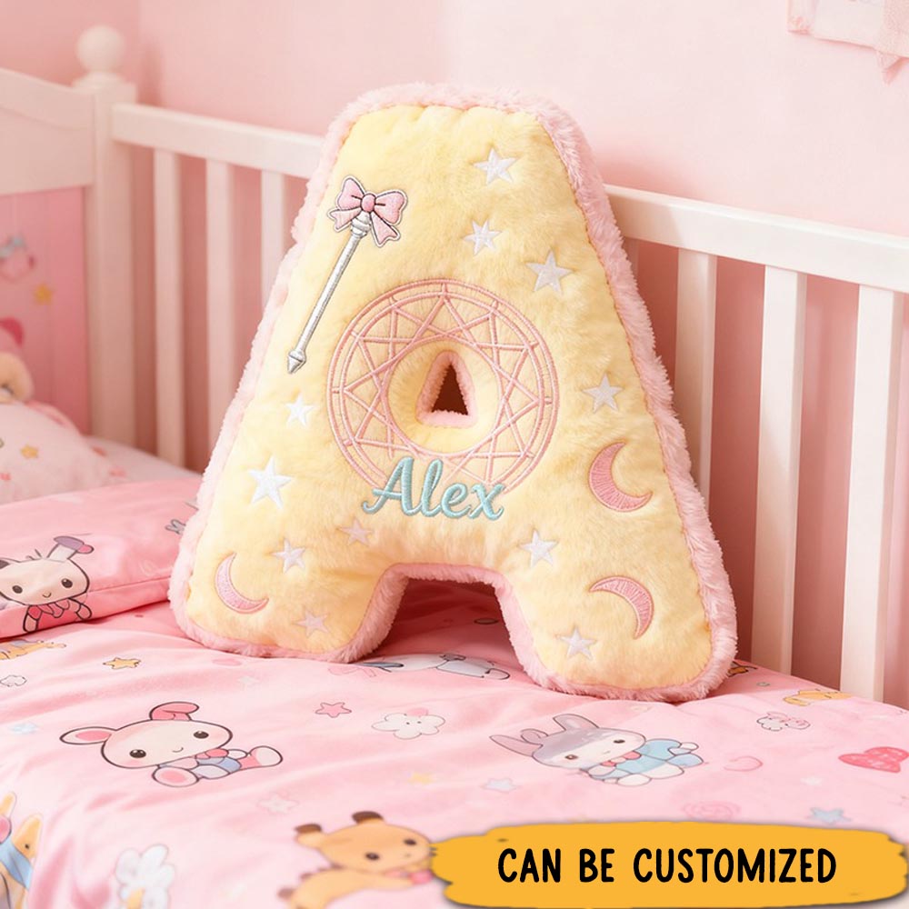 Personalized Colorful 26 Letters Cute Graphic 3D Print Pillow Cute Magic Beautiful Letter Custom Pillow Gift for Kids