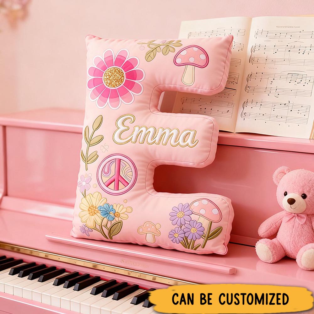 Personalized Colorful 26 Letters Cute Pillow Beautiful Hippie Letter Custom Hippie Pillow for Kids