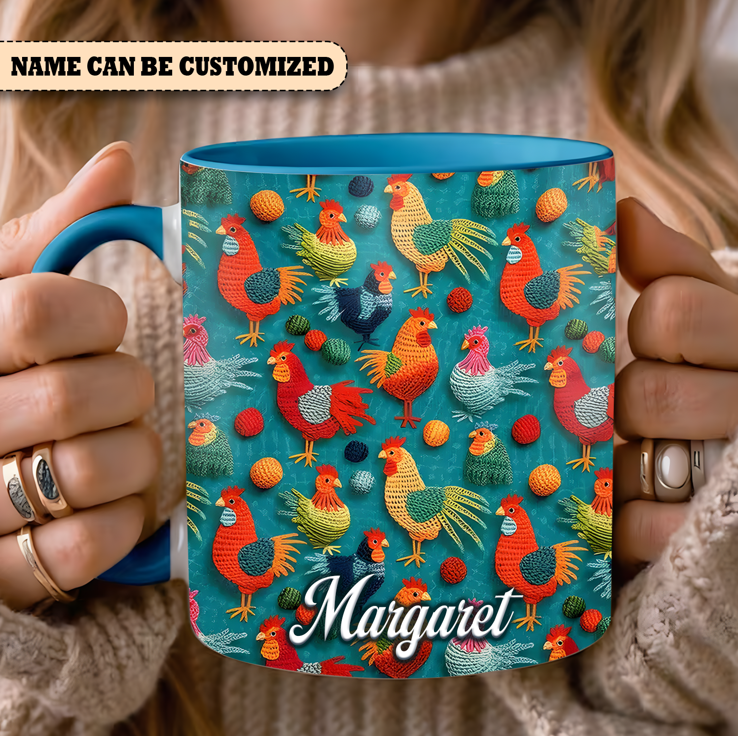 Personalized Colorful Chickens Mug Animal Design Daily Use Mug Gifts For Chicken Lovers
