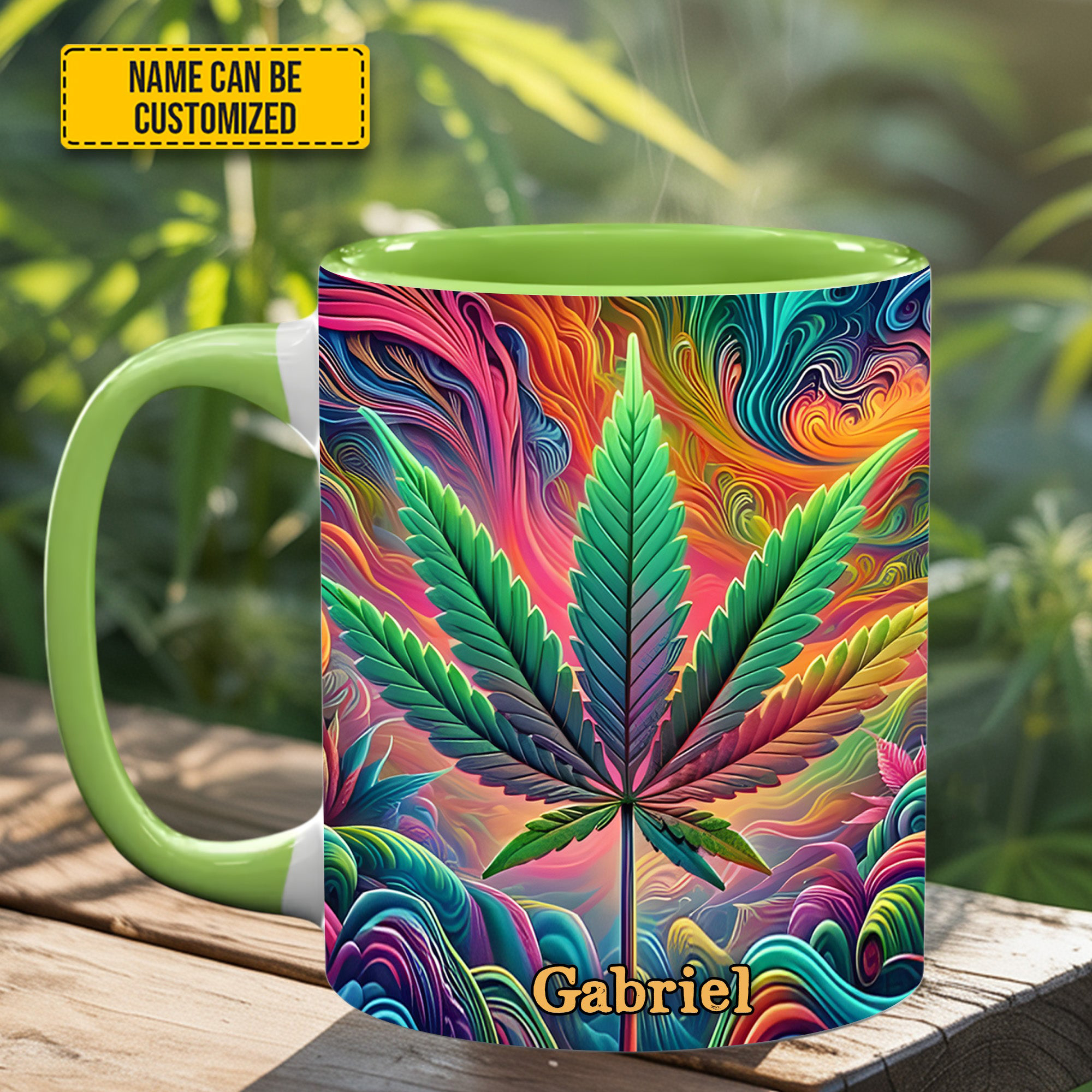 Personalized Colorful Weed Mug Plant Design Morning Coffee Mug Weed Lovers Gifts