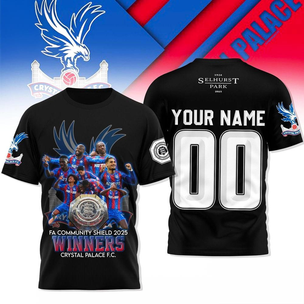Personalized Community Shield 2025 Winers Crystal Palace F.C T-Shirt Gift For Fans