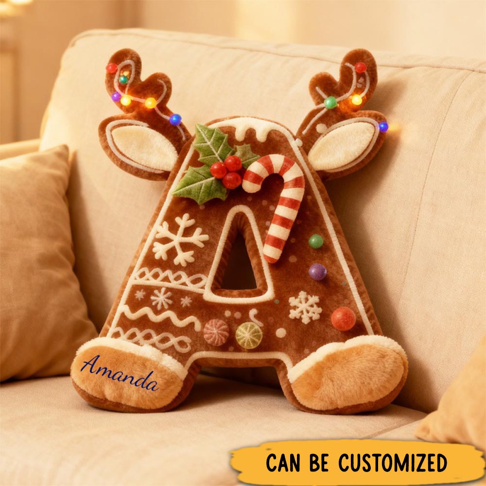 Personalized Cookie Letter Pillow Kids with Custom Graphic 3D Print Name Alphabet Cookie Pillow for Kids Baker Baking Lover