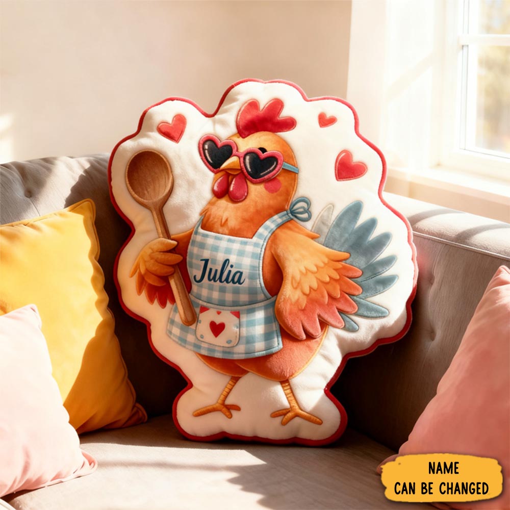 Personalized Cooking Chicken Throw Pillow Graphic 3d Print Baking Baking Pillow With Name For Kids Baker Birthday Gift