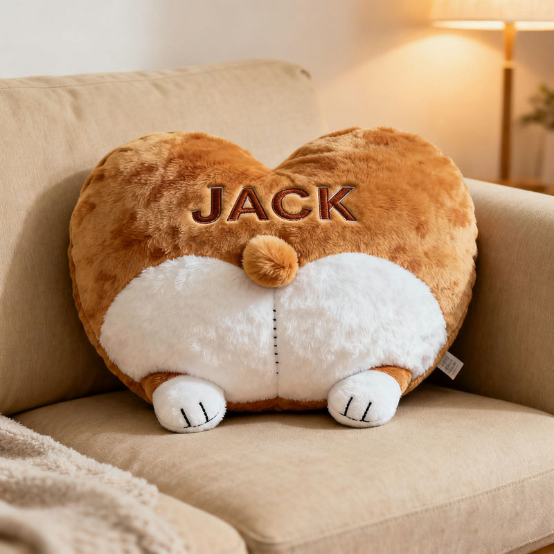 Personalized Corgi Butt Heart Pillow Funny Sofa Decor Christmas Gifts For Corgi Owners