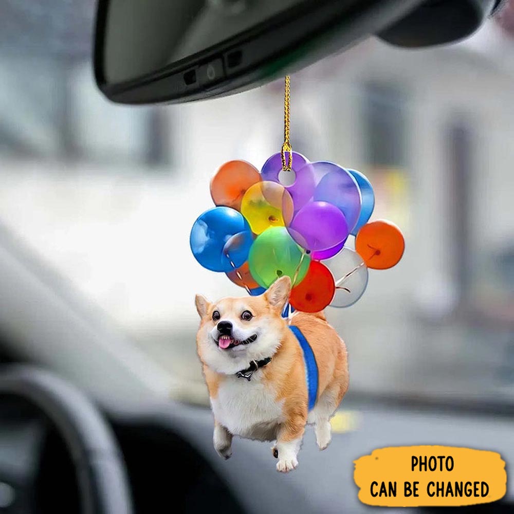 Personalized Corgi Fly With Bubbles Car Hanging Ornament Lovely New Year Ornament Keepsake
