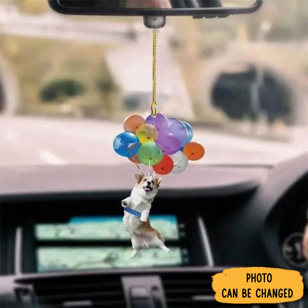 Personalized Corgi Fly With Bubbles Car Hanging Ornament Thoughtful Valentine Ornament Gift