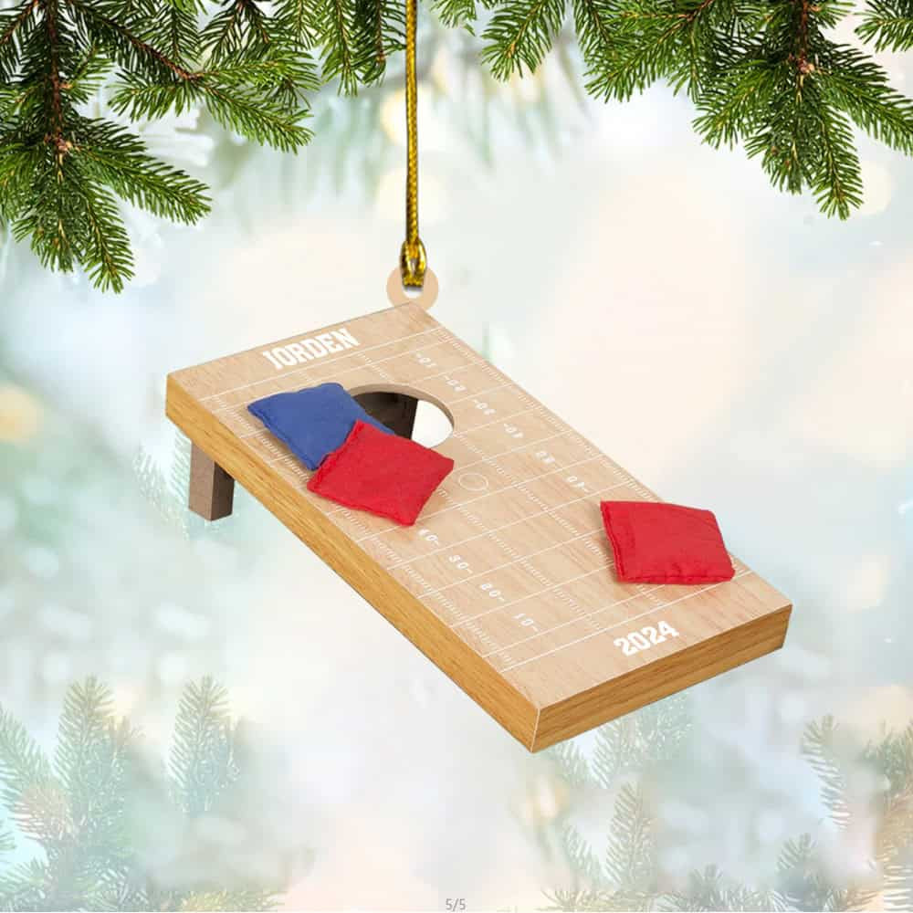 Personalized Cornhole Christmas Ornament