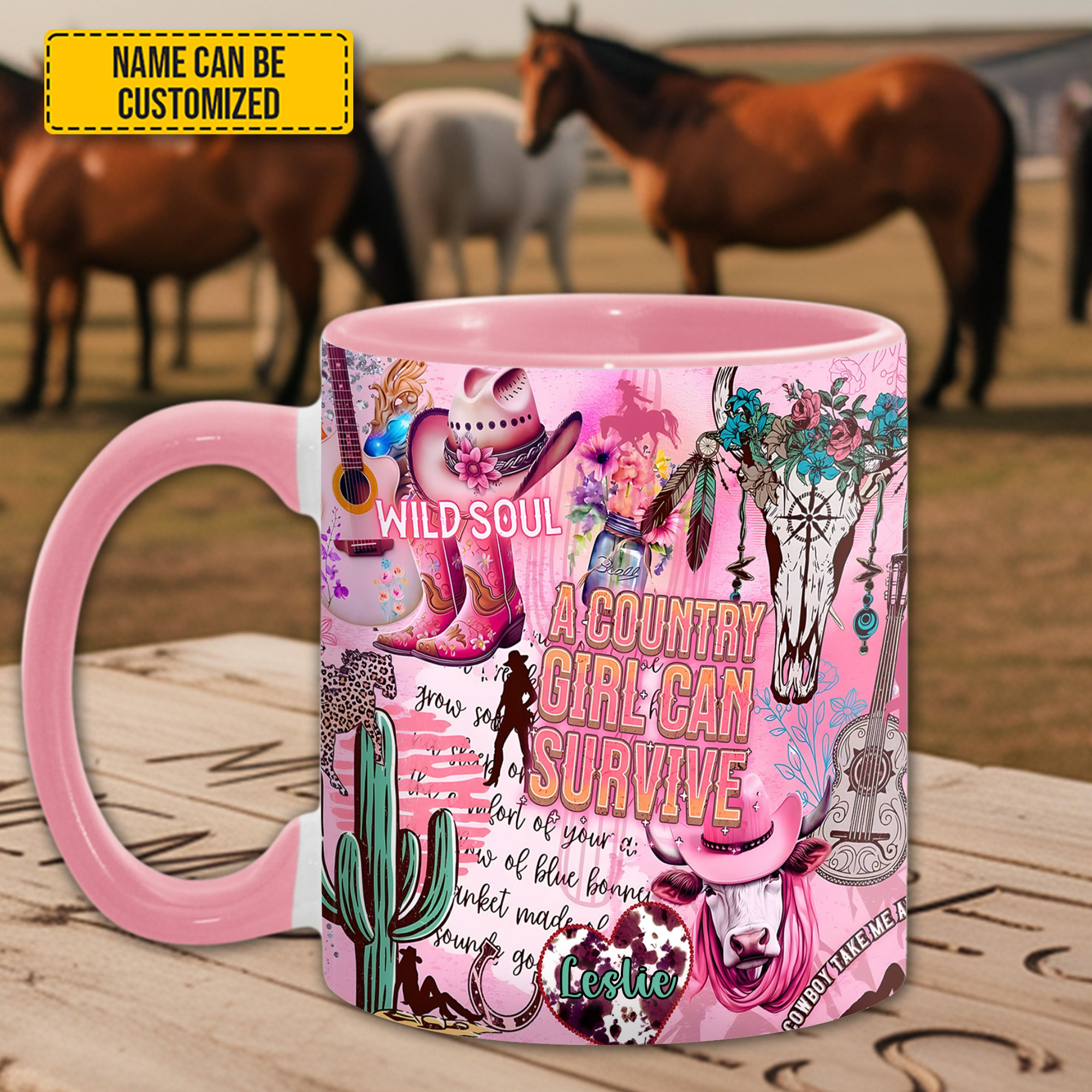 Personalized Country Girl Mug A Country Girl Can Survive Cowgirl Gift Ideas