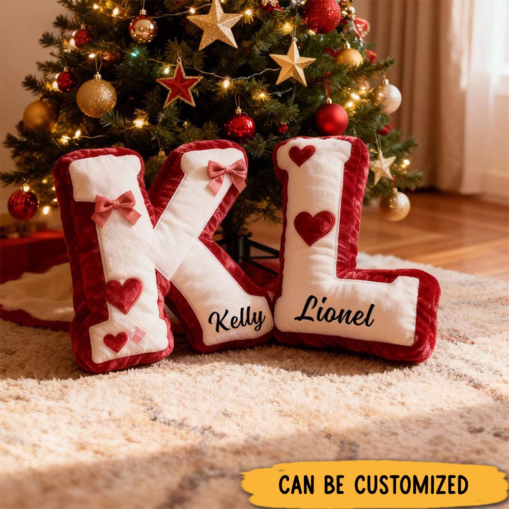 Personalized Couple Initial Pillows Valentines Gift for Couples Initial Pillow with Name for Couple Xmas Decor Couple Pillow