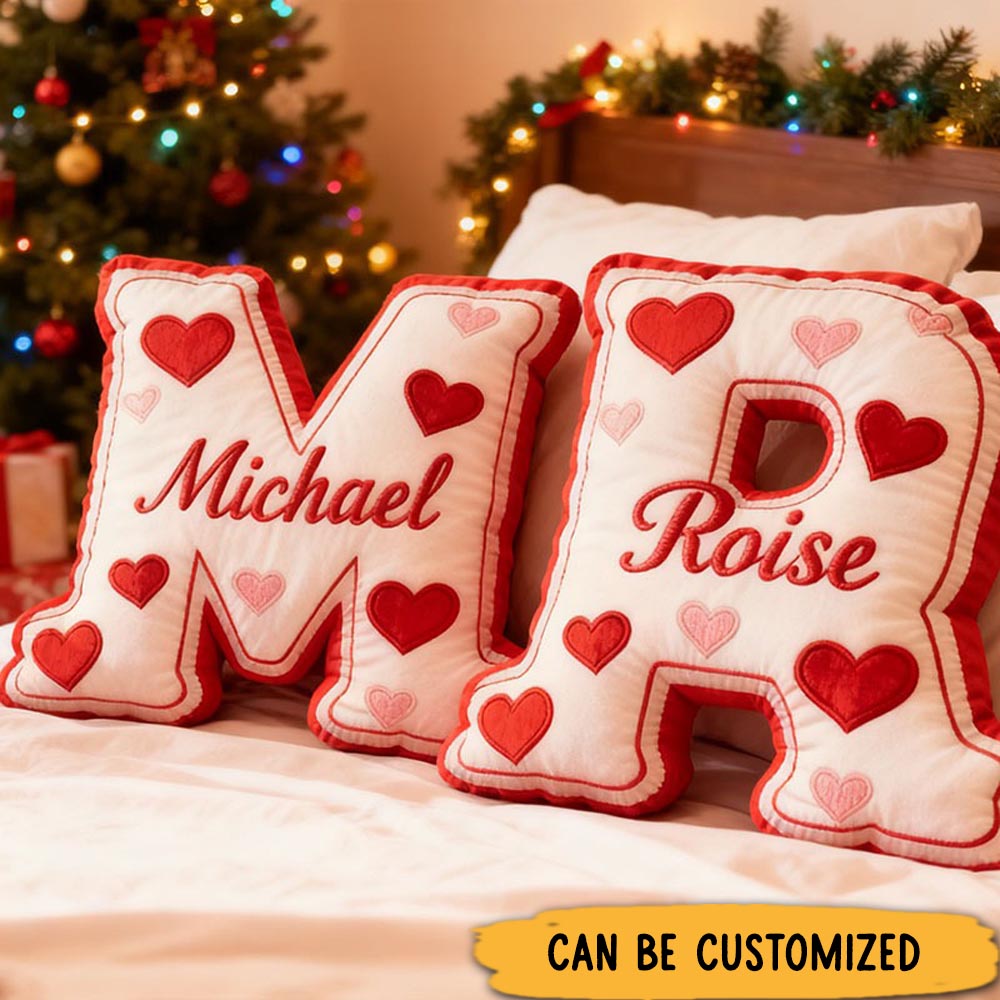 Personalized Couple Letter Pillows Couple Initials Name Holiday Pillow Christmas Gift Valentine's Pillow for Couple