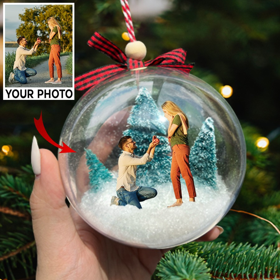Personalized Couple Photo Snowball Ornament Couple Christmas Ornaments Christmas Gifts