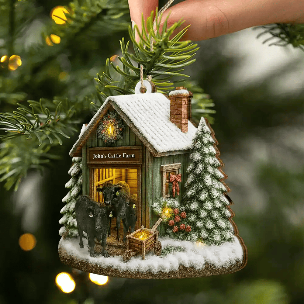 Personalized Cow Farm Christmas Ornament Xmas Tree Decor Best Christmas Gifts