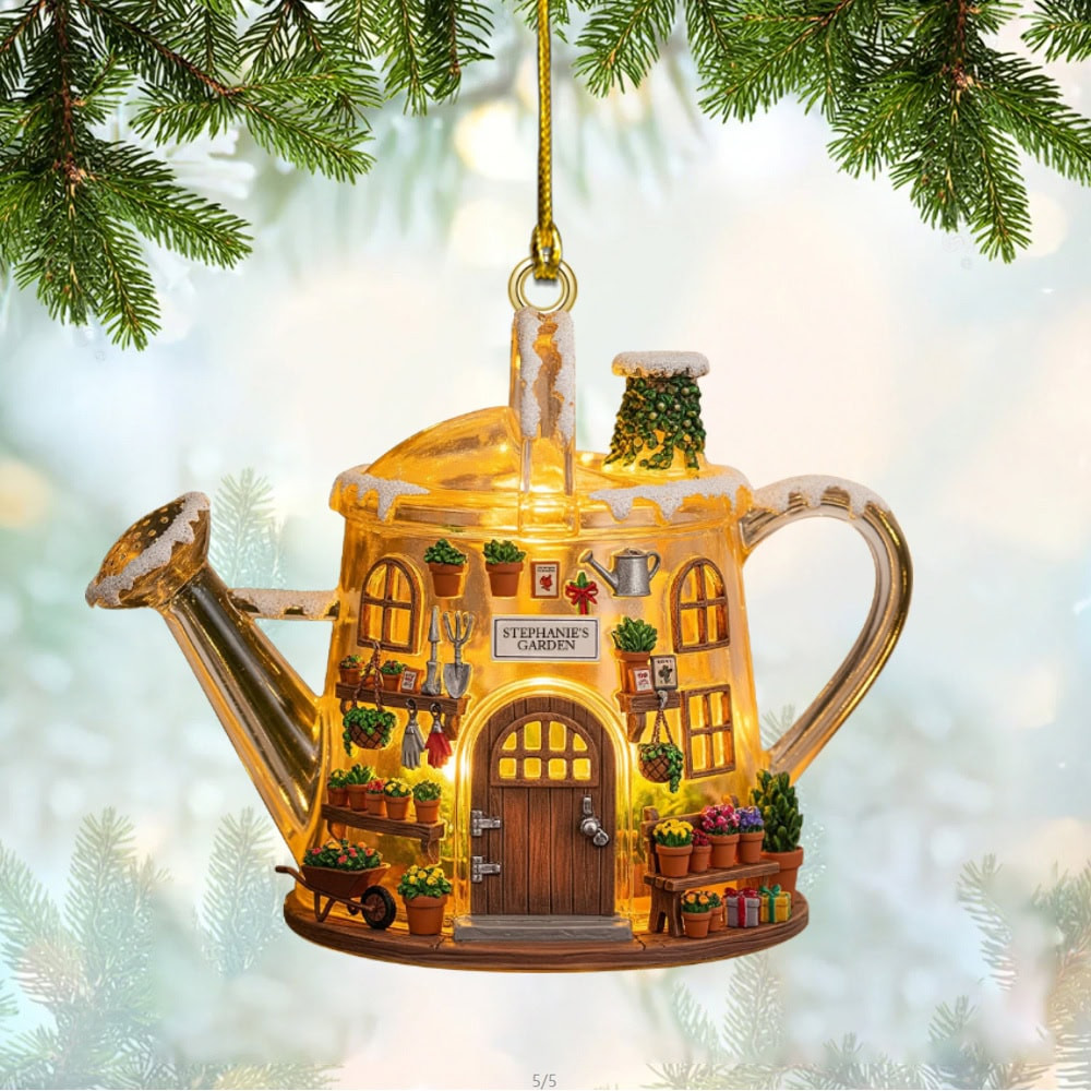 Personalized Cozy Garden House Custom Flat Acrylic Ornament Gift For Gardeners