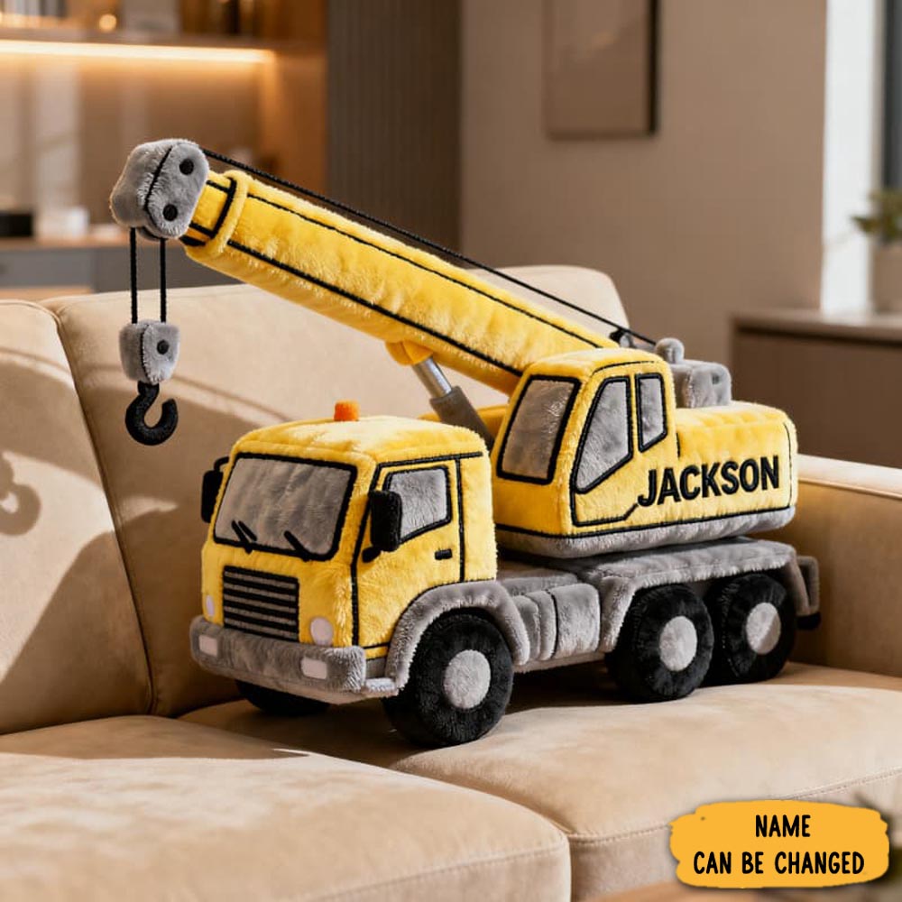 Personalized Crane And Construction Vehicle Pillow Home Decor Gifts For Construction Workers