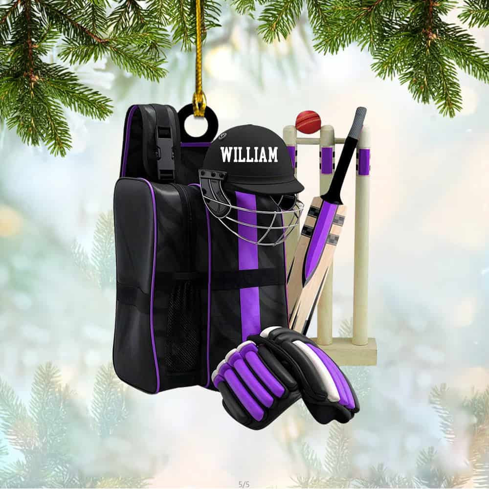 Personalized Cricket Bag Backpack Personalized Acrylic Christmas Ornament Custom Gift For Cricket Lover
