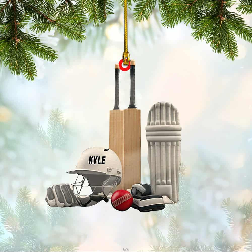 Personalized Cricket Set Acrylic Ornament Gift For Cricket Lover