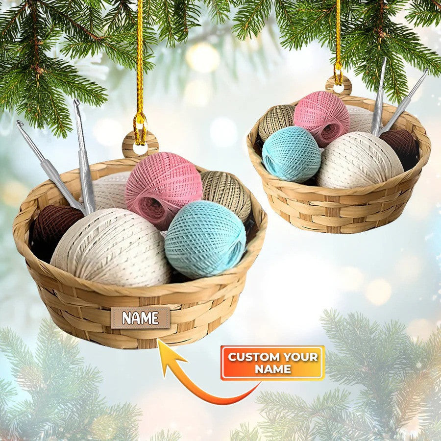 Personalized Crochet shape acrylic ornament ornament for Crochet Lovers