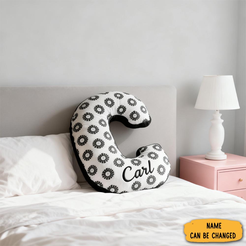 Personalized Cross Letter Pillow With Custom Name Home Decor Modern Style Pillow Religious Catholic Gift Faith Gift