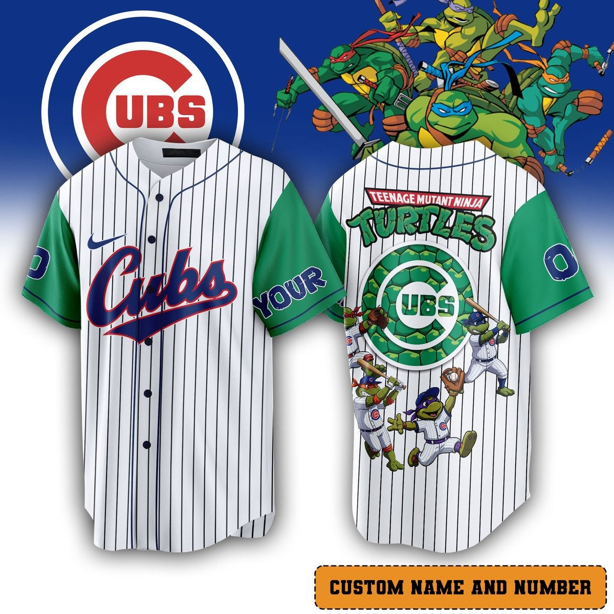 Personalized Cubs x Teenage Mutant Ninja Turtles Jersey Gifts For Fans