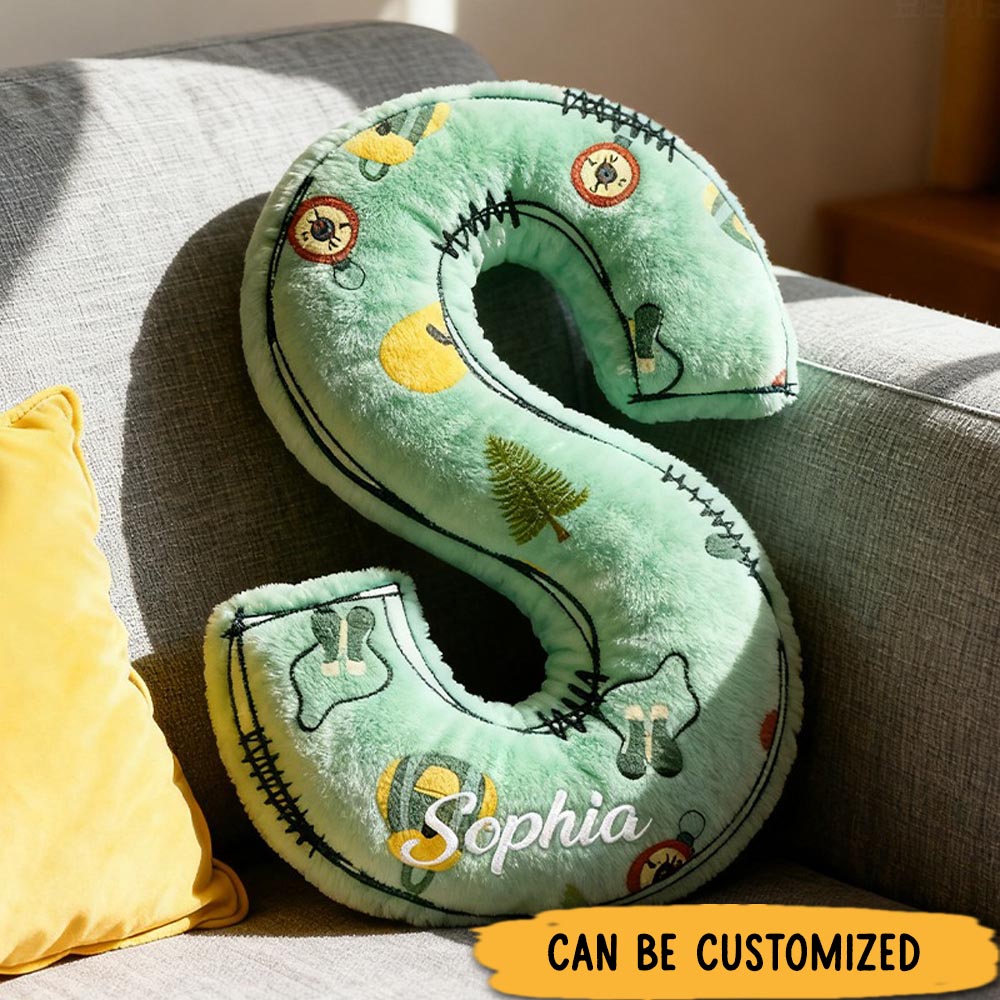 Personalized Custom Alphabet Letters Cushion Pillow Custom Outdoor Camping Pillow Gift for Family Pillow Gift for Camping Hiking