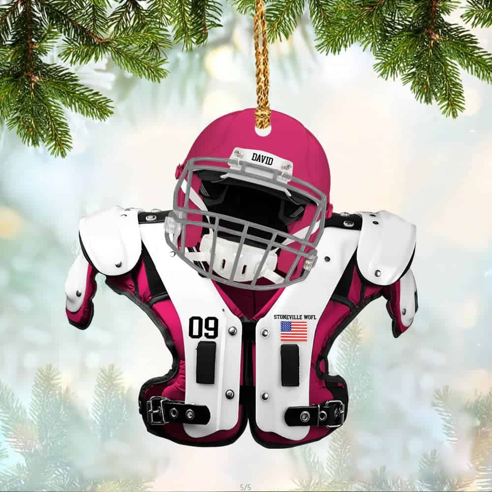 Personalized Custom American Football Acrylic Christmas Ornament Gift For Football Fans Football Player