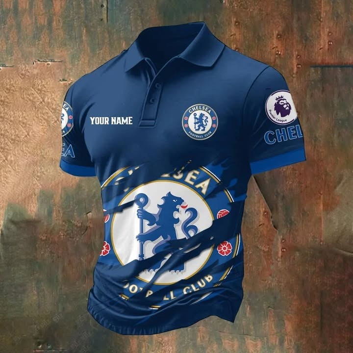 Personalized Custom Chelsea F.C Polo Shirt Men's The Blues Chelsea Football Club Fan Gifts
