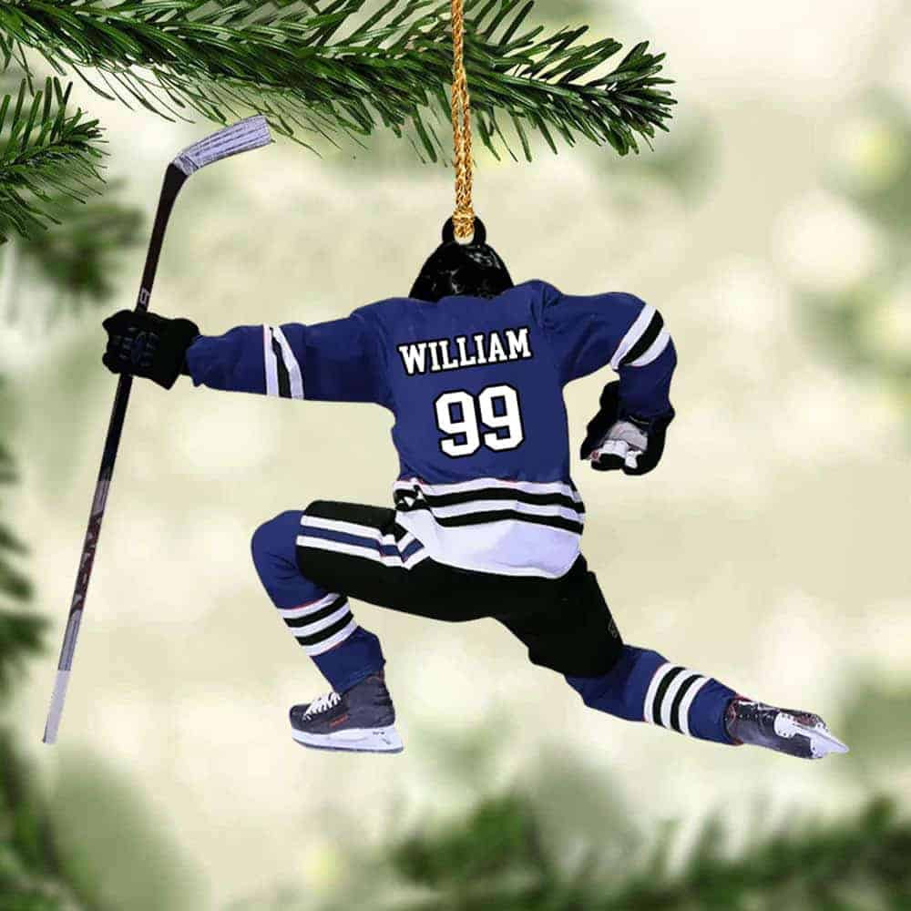 Personalized Custom Hockey Christmas Ornament Gift For Hockey Players