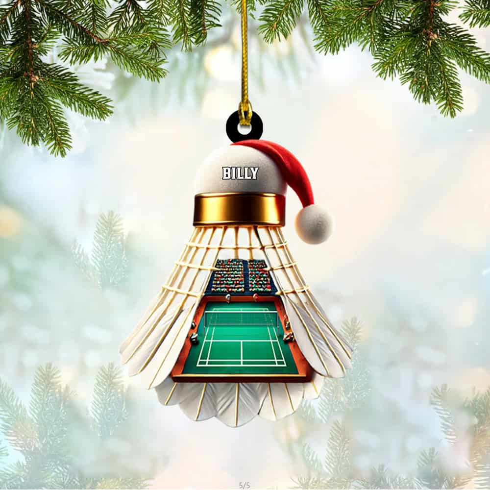 Personalized Custom Name Badminton Christmas Ornament Personalized Badminton Shuttlecock Ornament Gift For Badminton Player Badminton Lovers