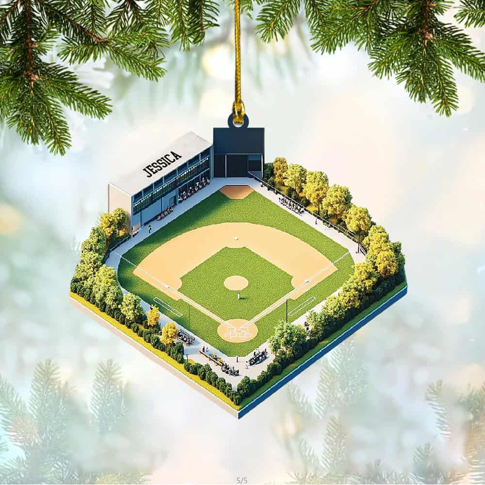 Personalized Custom Name Baseball Ornament Personalized Unique Baseball Stadium Keepsake Ornament Gift For Team Baseball