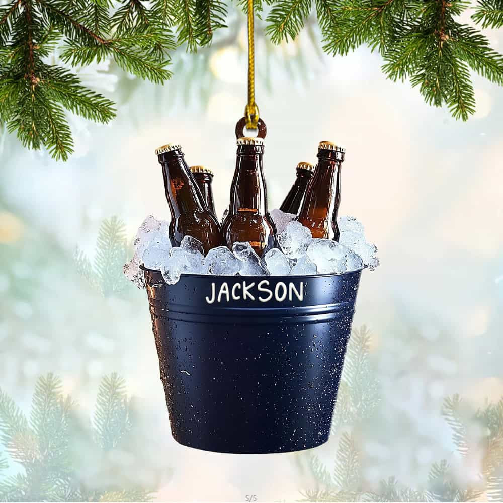 Personalized Custom Name Beer Ornament Personalized Beer Christmas Acrylic Ornament Gift For Dad Grandpa Husband