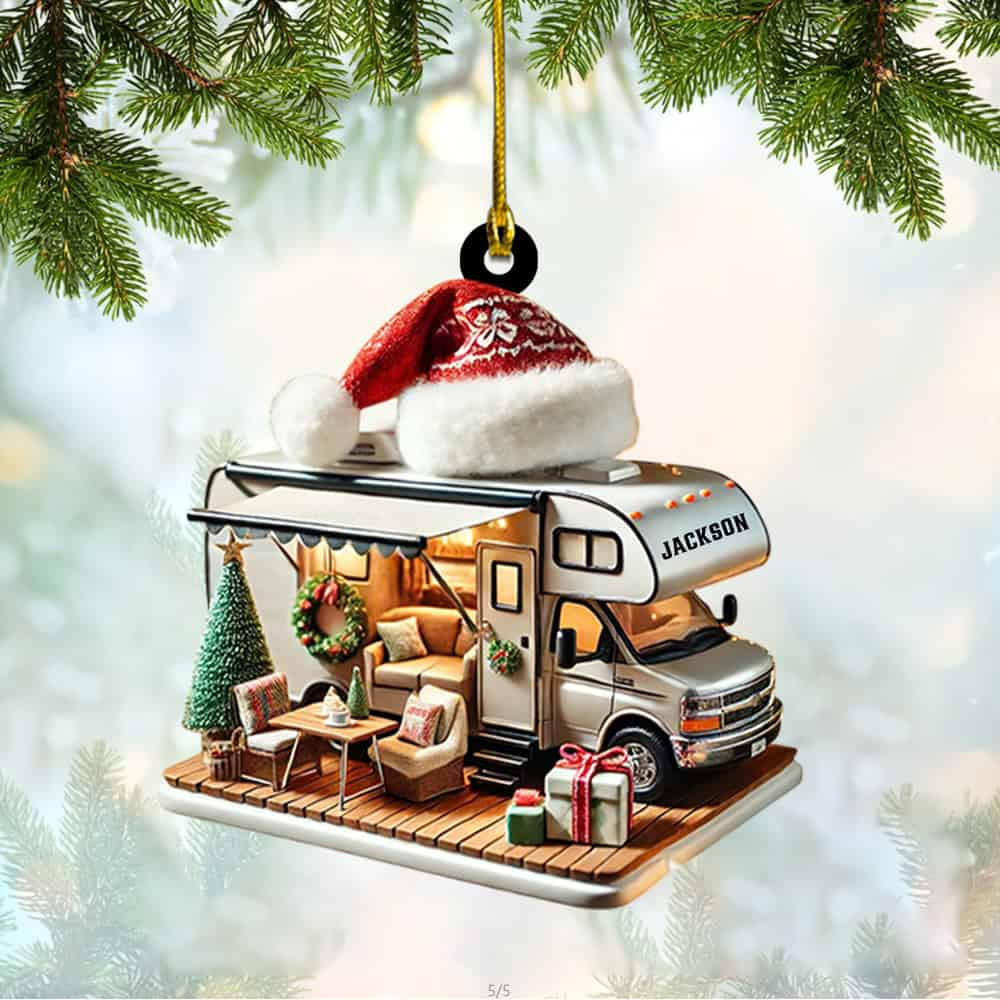 Personalized Custom Name Camper Christmas Ornament Personalized Travel Trailer Camping Ornament Holiday Gift For Camping And Travel Lovers