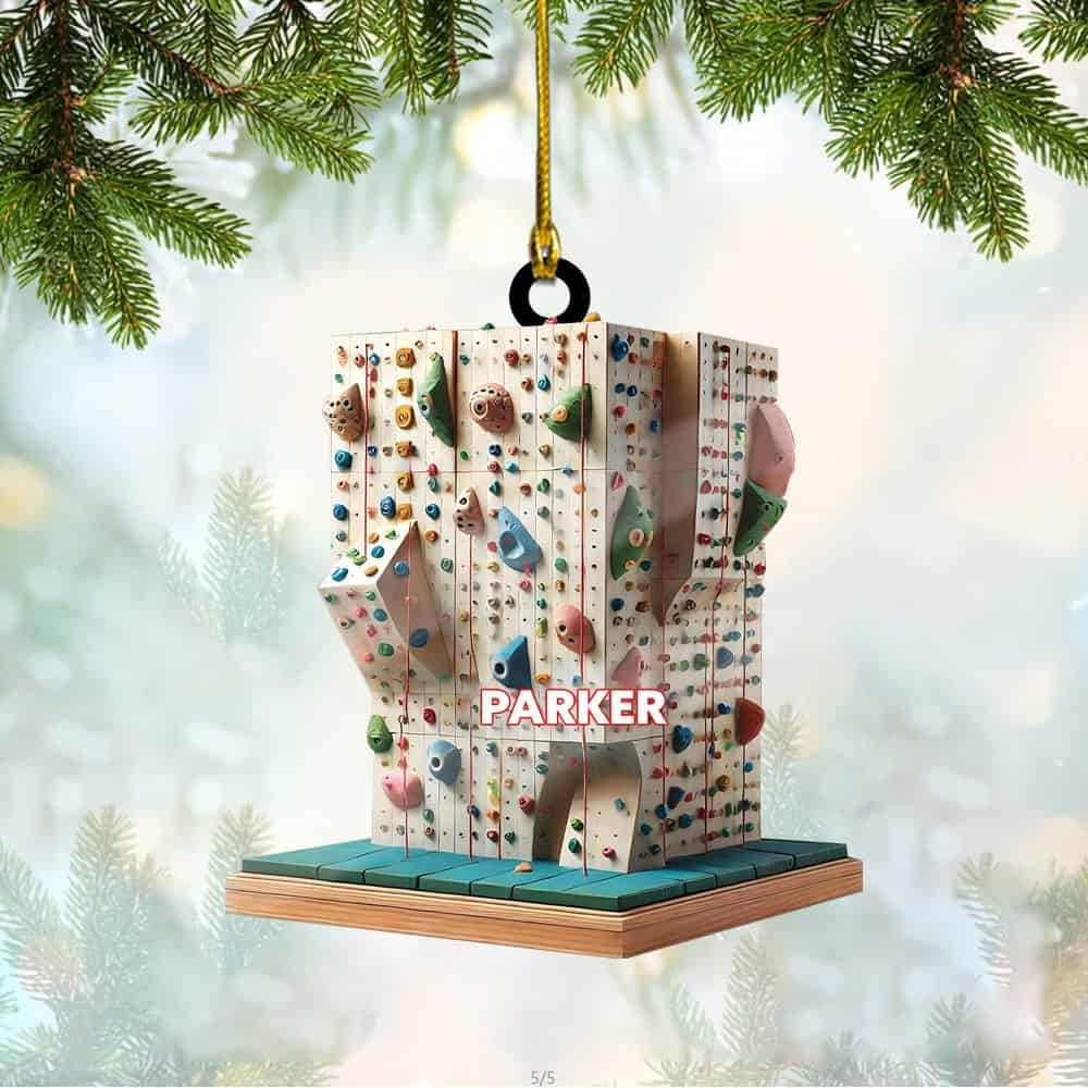 Personalized Custom Name Climbing Wall Ornament Personalized Climbing Wall Christmas Ornament Gift For Climbing Gym Lover