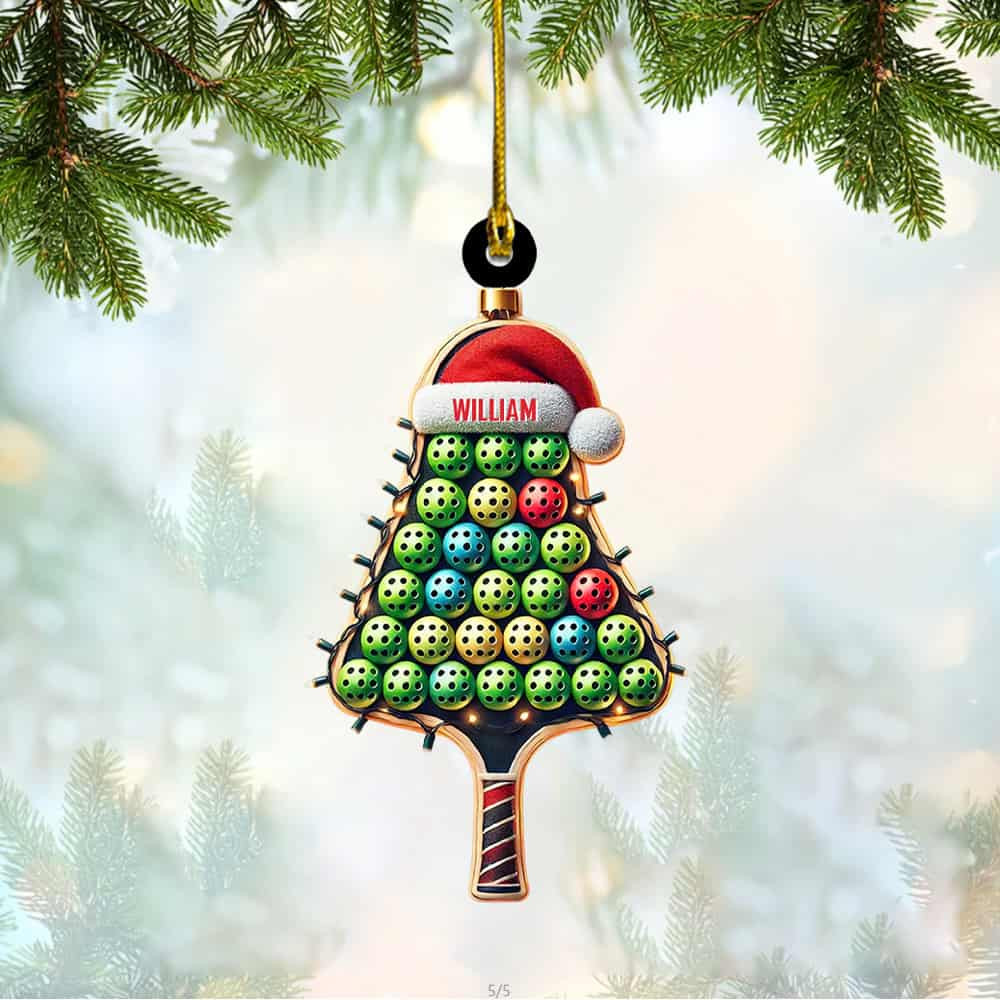 Personalized Custom Name Pickleball Ornament Personalized Christmas Acrylic Ornament Gift For Pickleball Lover