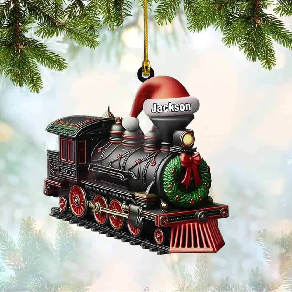 Personalized Custom Name Railroader Train Ornament Personalized Railroader Train Christmas Ornament Gift For Train Lover Railway Workers