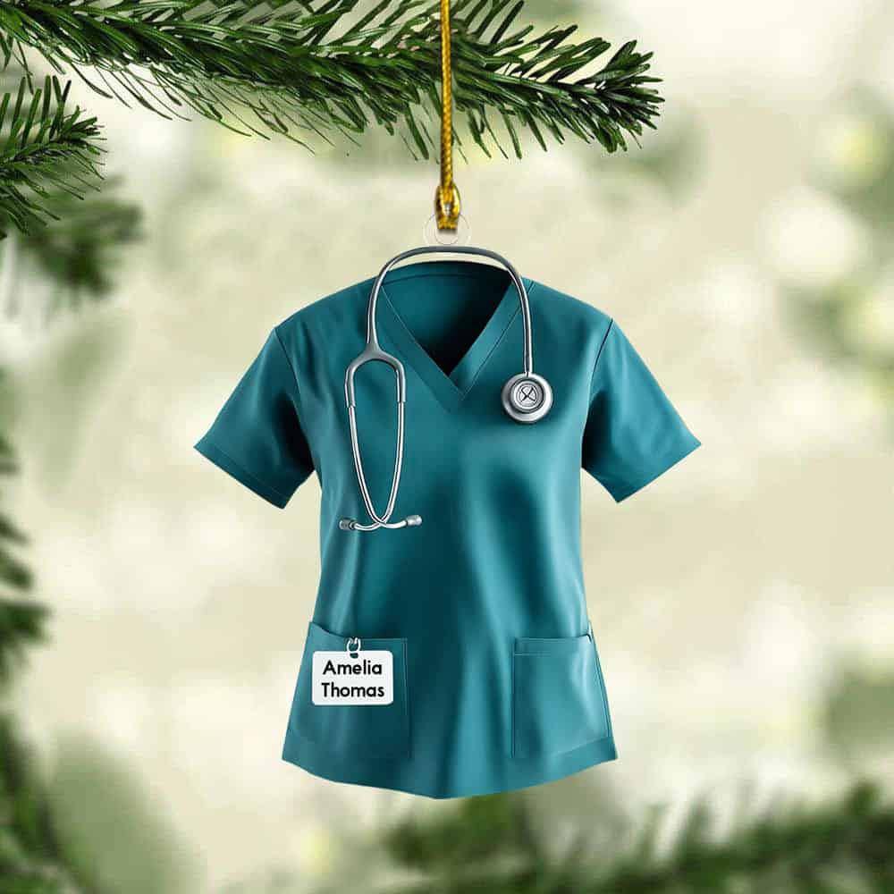 Personalized Custom Name Scrub Ornament Personalized Scrub Acrylic Christmas Ornament Gift For Nurse Doctor