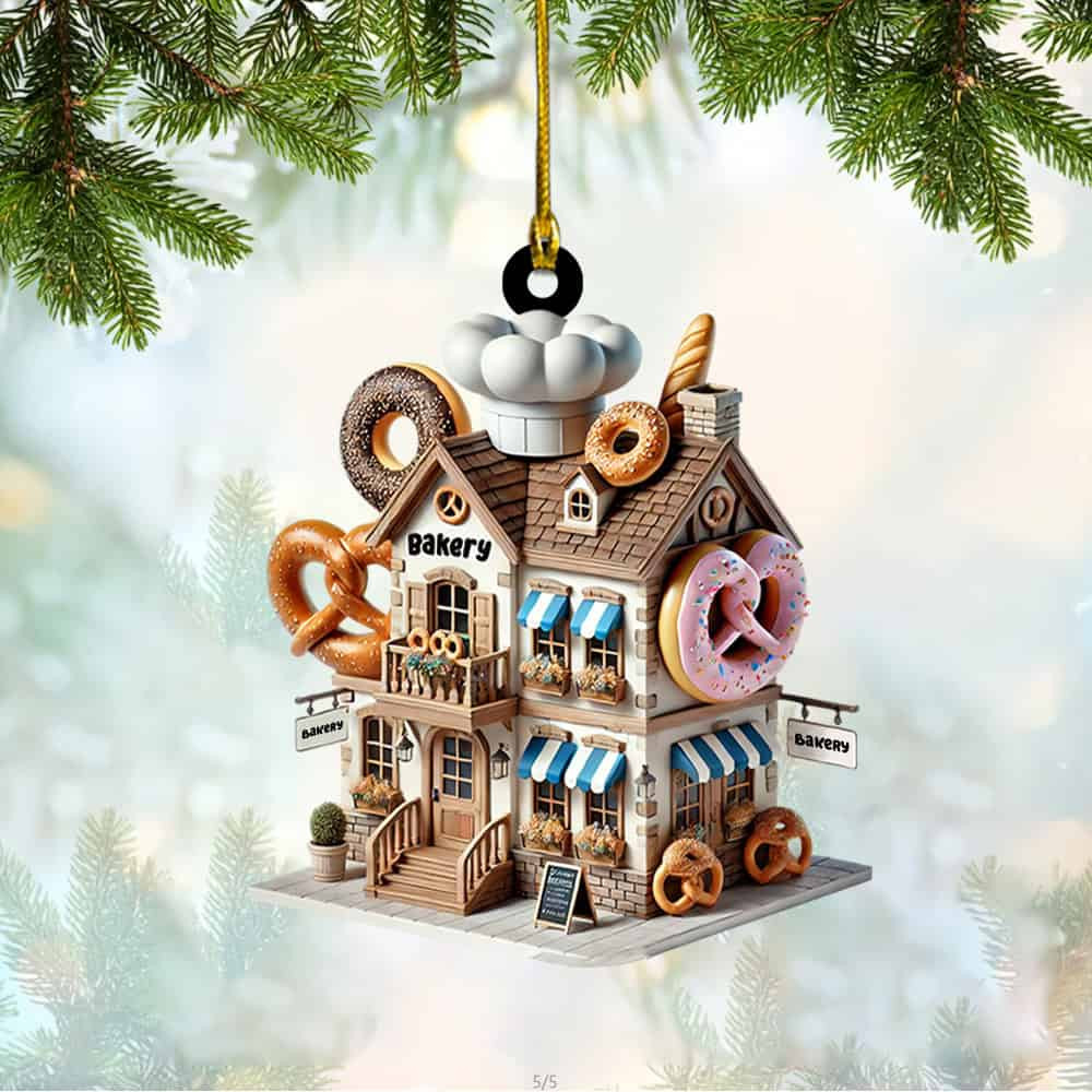 Personalized Custom Name Sweet Bakery Christmas Ornament Personalized Bakery Christmas Ornament Gift For Baking Lovers Bakery Owner Christmas Bakery Decor