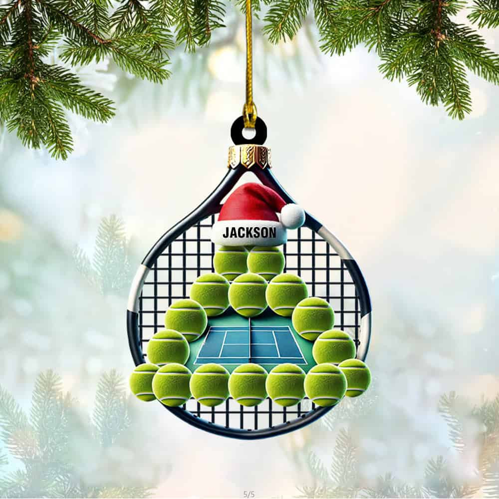 Personalized Custom Name Tennis Christmas Ornament Personalized Tennis Balls Christmas Ornament Gift For Tennis Lover
