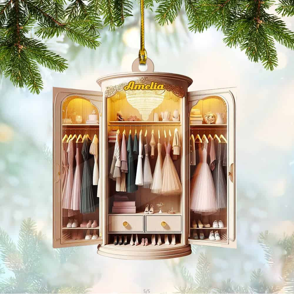 Personalized Custom Name Wardrobe Ornament Personalized Wardrobe Christmas Ornament Wardrobe Christmas Home Decor Clothes Cabinet Ornament
