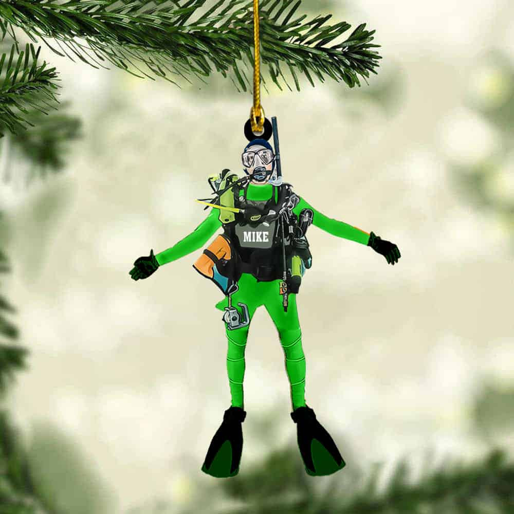 Personalized Custom Personalized Diver Acrylic Christmas Ornament Gift For Diving Lovers