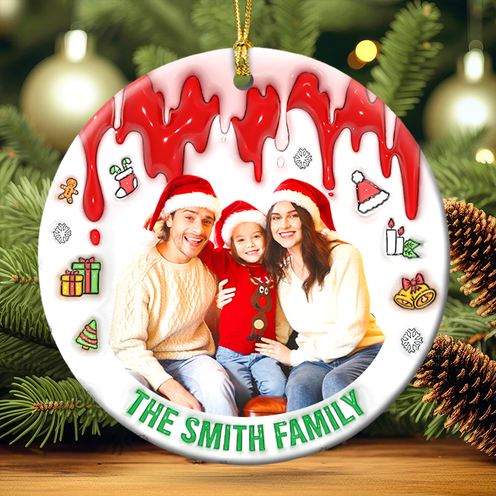 Personalized Custom Photo Gift For Family Christmas Ornament - Xmas Home Decoration Gift