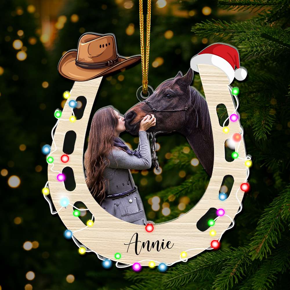 Personalized Custom Photo Gifts For Horse Lovers Acrylic Ornament - Xmas Ornament Gift