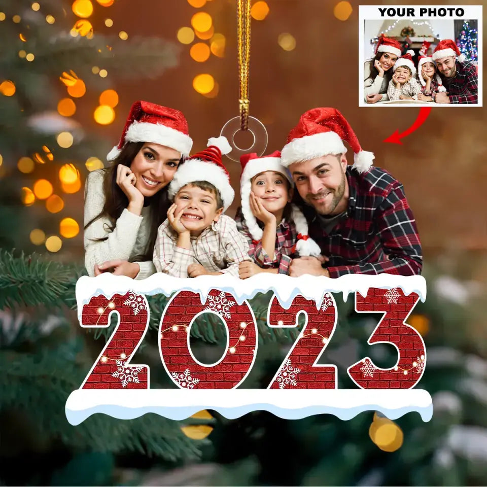 Personalized Custom Photo Mica Ornament Christmas Gift For Family Member Mom Dad Merry