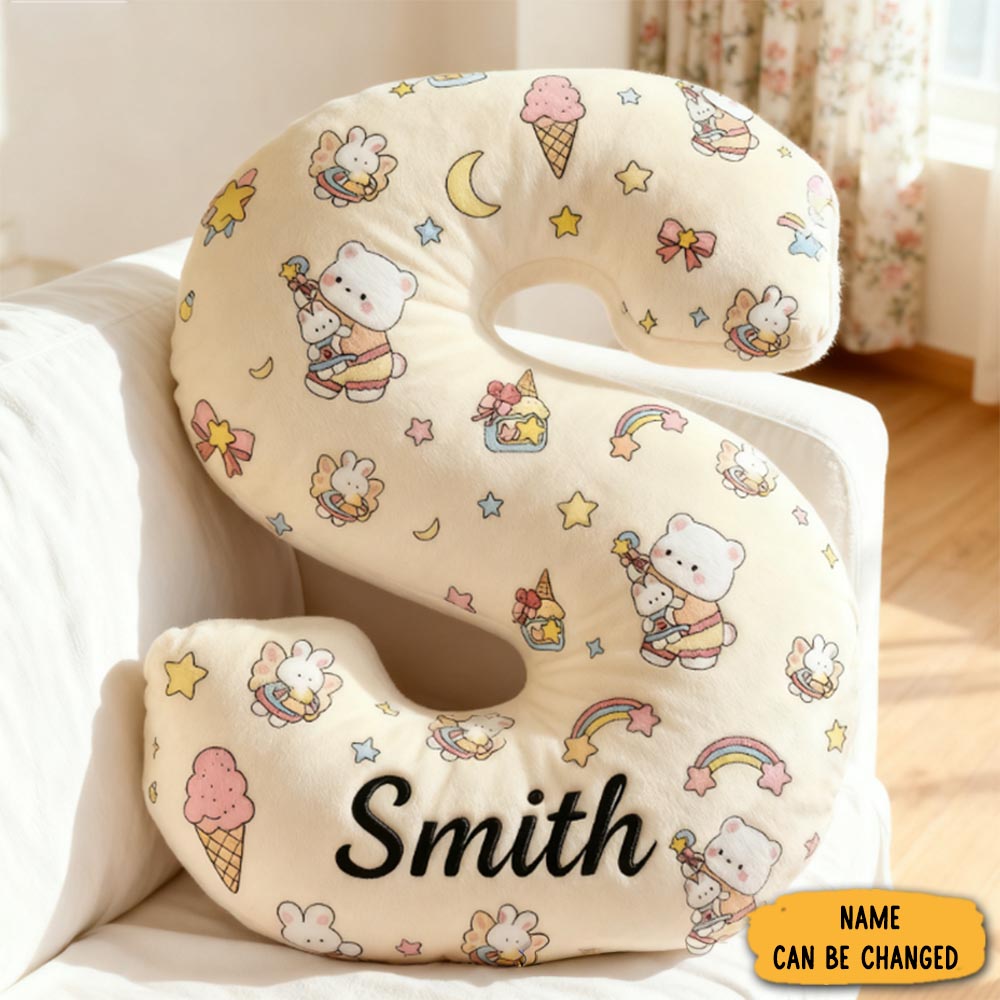Personalized Cute Bear Pillow A Sweet Gift To Brighten Your Family S Room 3d Printed Design
