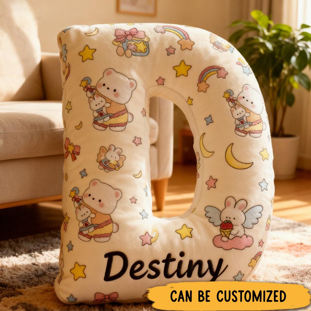 Personalized Cute Bear Pillow a Sweet Gift to Brighten Your Family's Room 3D Printed Design